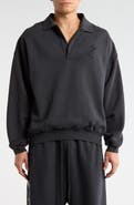 Fear of God Essentials Embroidered Classic Cotton Fleece Polo Sweatshirt