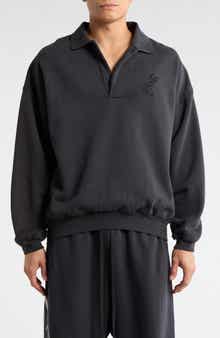 Embroidered Classic Cotton Fleece Polo Sweatshirt