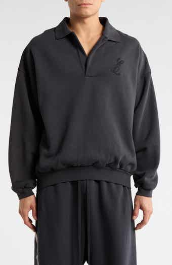 Embroidered Classic Cotton Fleece Polo Sweatshirt