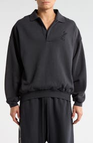 Fear of God Essentials Embroidered Classic Cotton Fleece Polo Sweatshirt