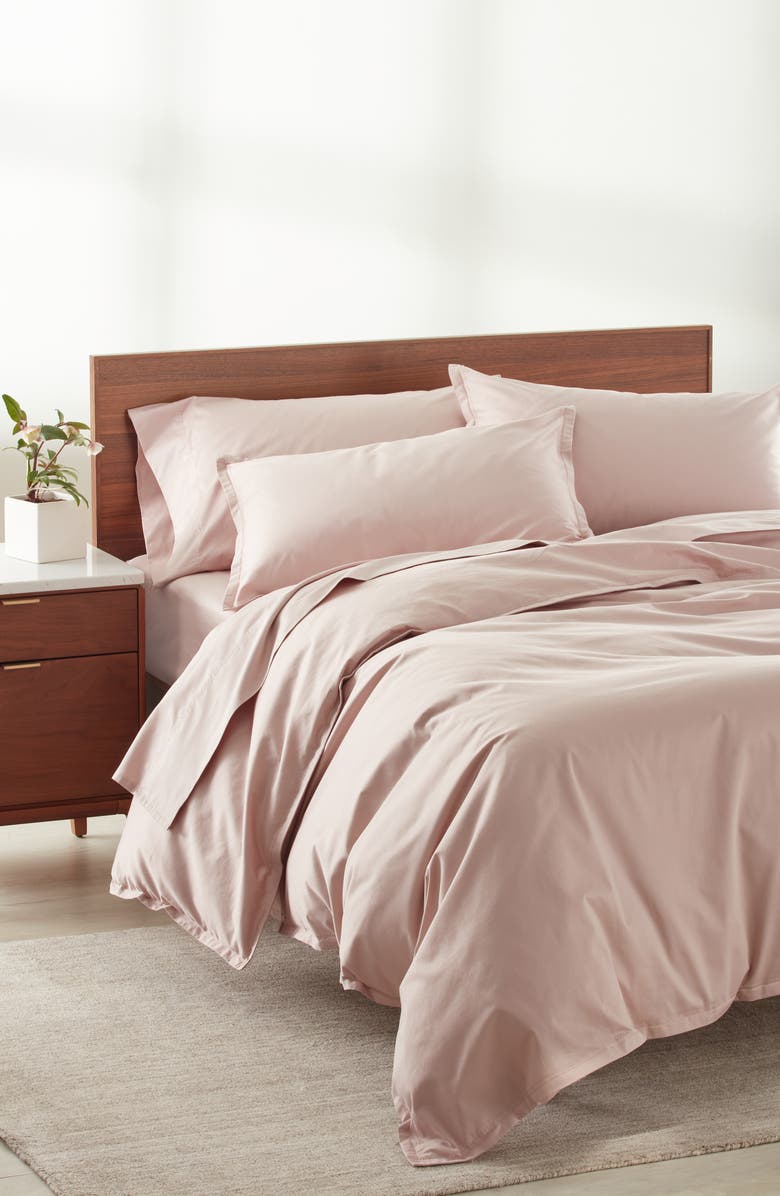 Nordstrom 400 Thread Count Organic Cotton Sateen Sheet Set, Alternate, color, Pink Sepia