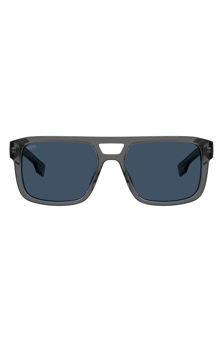 BOSS 56mm Navigator Sunglasses, Alternate, color, Grey