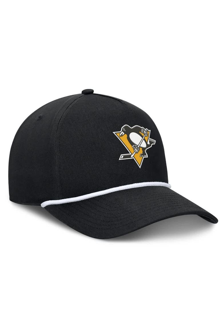 Men's Fanatics Black Pittsburgh Penguins Authentic Pro Rink Roper A-Frame Adjustable Hat, Alternate, color, Black
