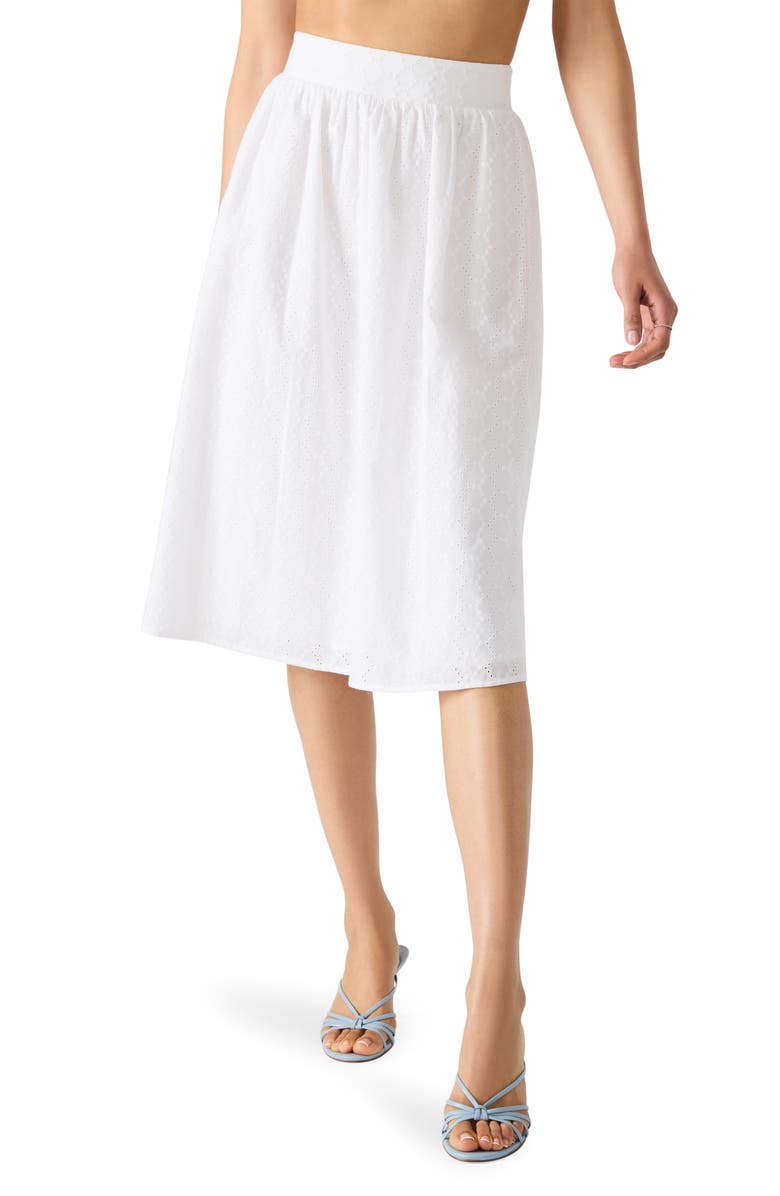Steve Madden Carlynn Eyelet Cotton Skirt, Main, color, White