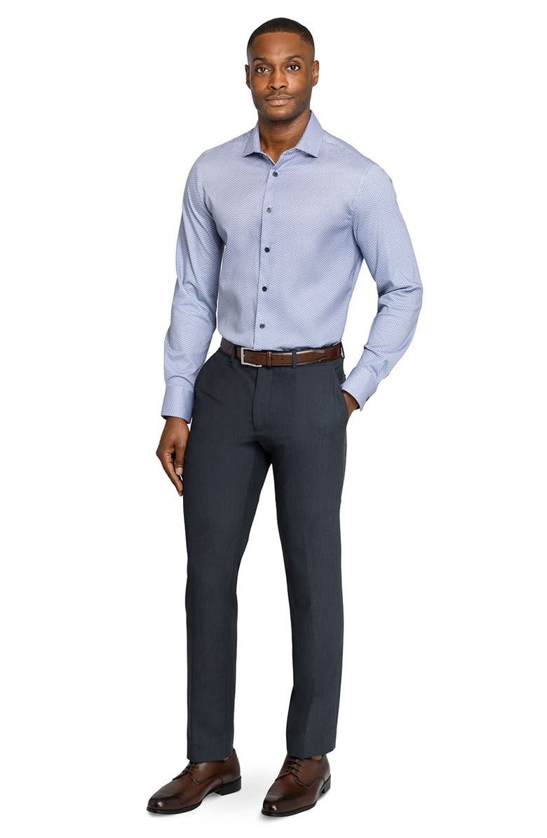 W.R.K Reworked Slim Fit Purple Medallion Print Cotton Dress Shirt, Alternate, color, White/ Purple