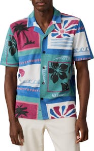 Faherty Cabana Towel Organic Cotton Blend Terry Camp Shirt
