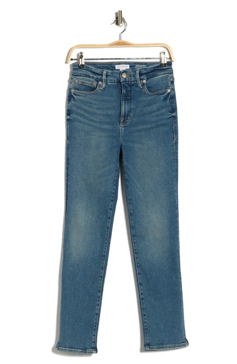 Good American Good Classic Slim Straight Jeans, Alternate, color, Indigo850
