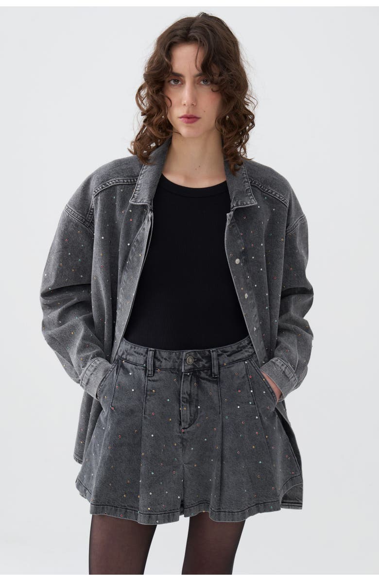 Nocturne Pleated Mini Skirt, Main, color, 