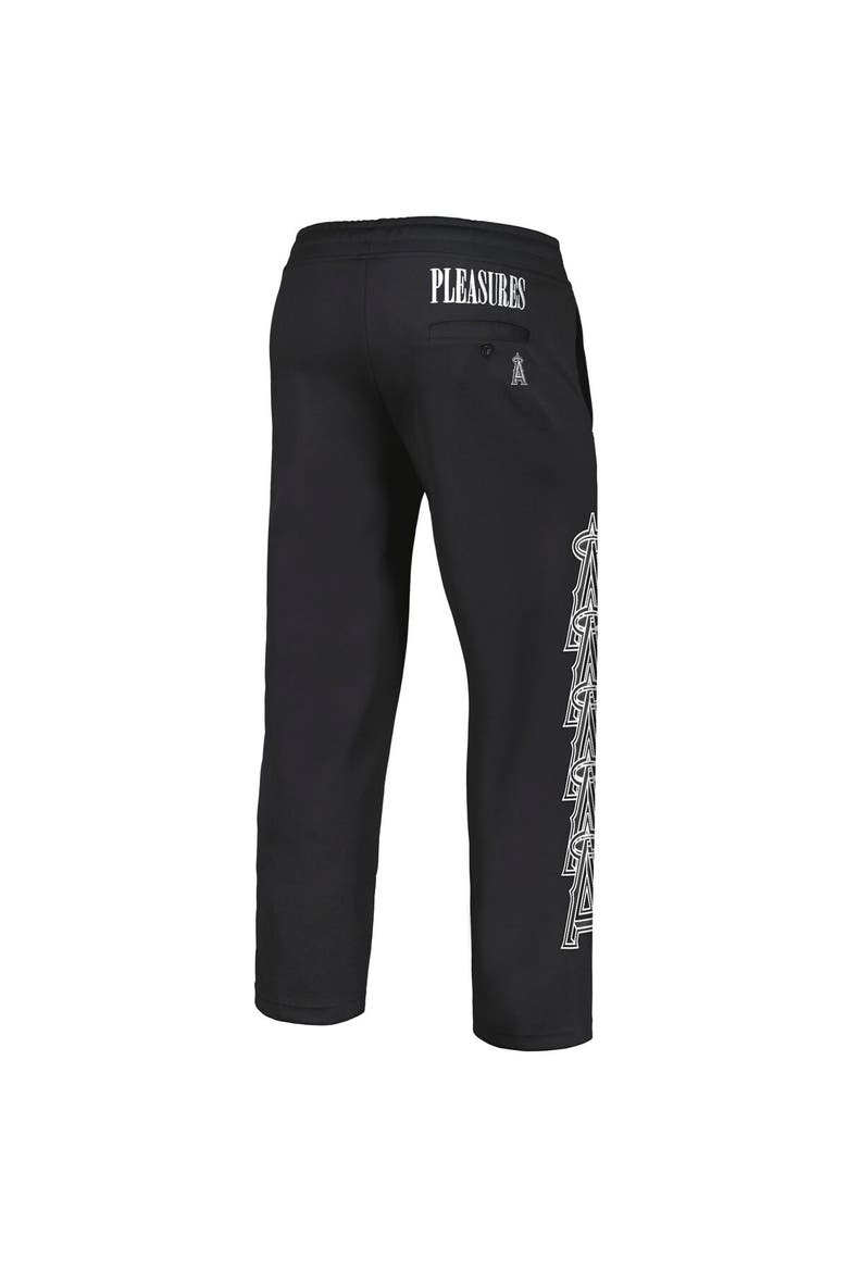 Men's PLEASURES Black Los Angeles Angels Pitcher Track Pants, Alternate, color, Black
