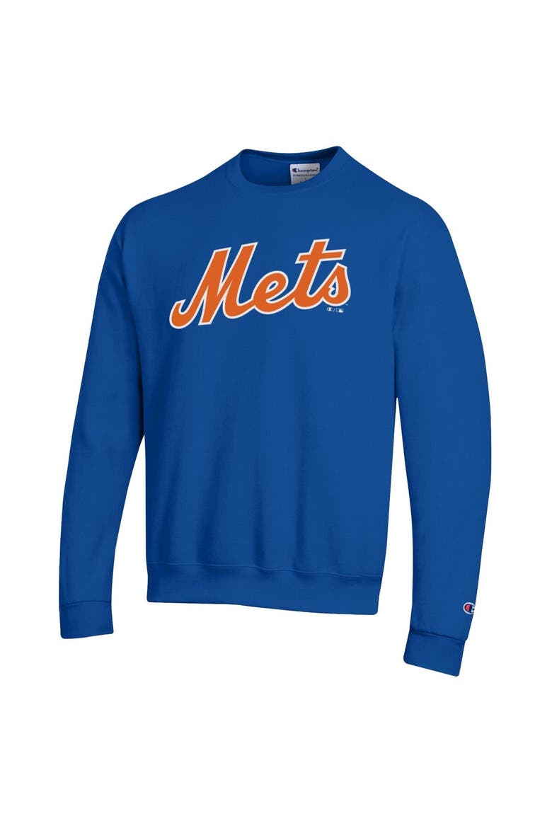 Men's Champion Royal New York Mets Powerblend Wordmark Sweatshirt, Alternate, color, Royal