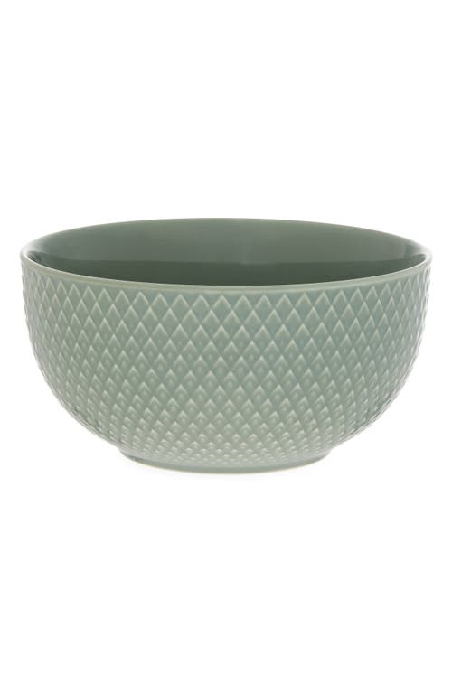 Lyngby Porcelaen Rhombe Earth Medium Bowl In Green