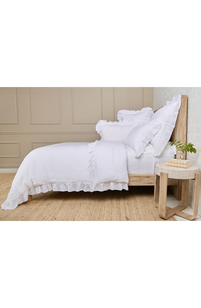 Pom Pom at Home 'Charlie' Linen Duvet Cover, Alternate, color, White