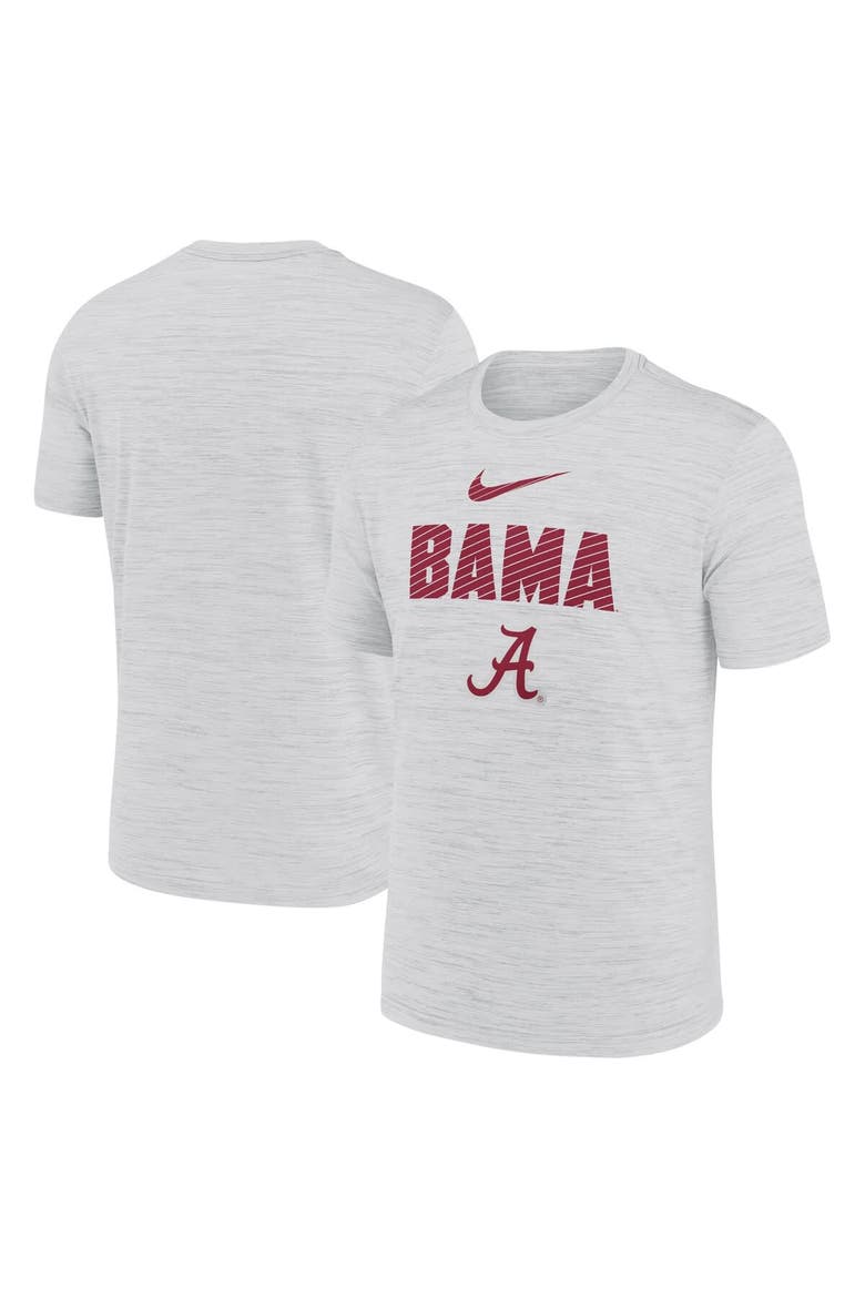 Men's Nike White Alabama Crimson Tide Campus Slant Velocity Performance T-Shirt, Alternate, color, Gray