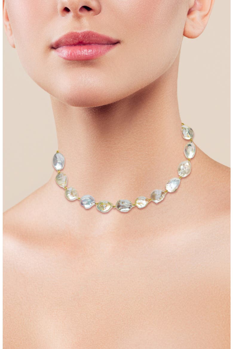 14K Gold Plated Sterling Silver Cultured Pearl, Alternate, color, GOLD