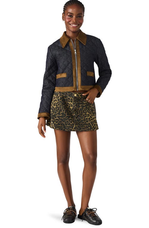 Steve Madden Agatha Quilted Denim Jacket In Black