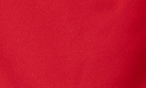 Renee C Cap Sleeve Satin Top With Scarf In Red