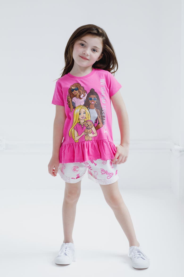 T-Shirt & Woven Shorts Set, Alternate, color, Hot Pink, We Dream Together