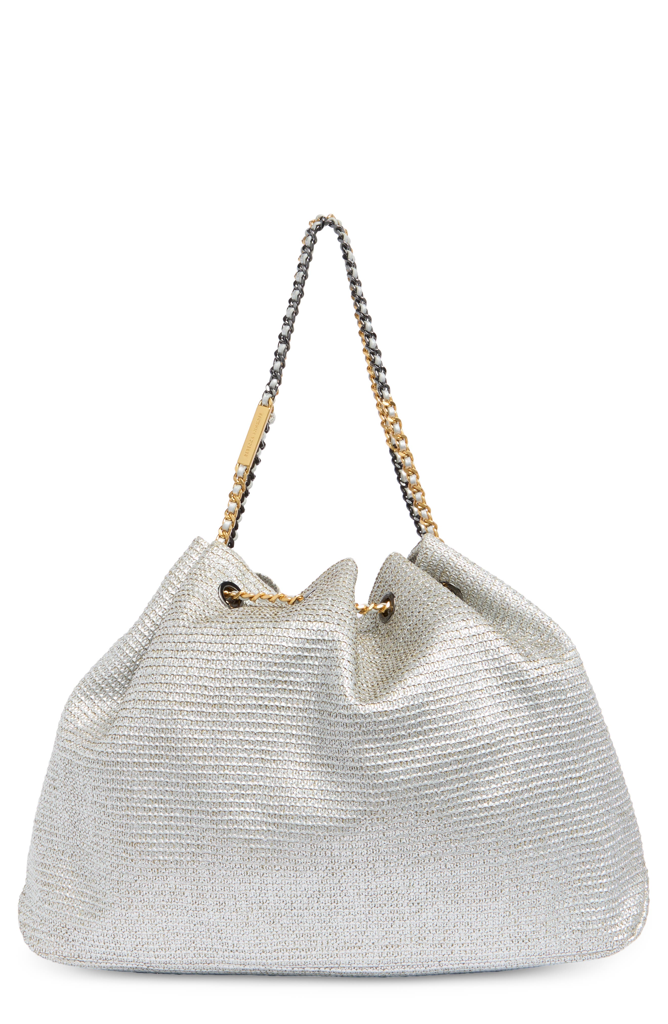 Rebecca Minkoff Metallic Leather Soft Tote, Main, color, 