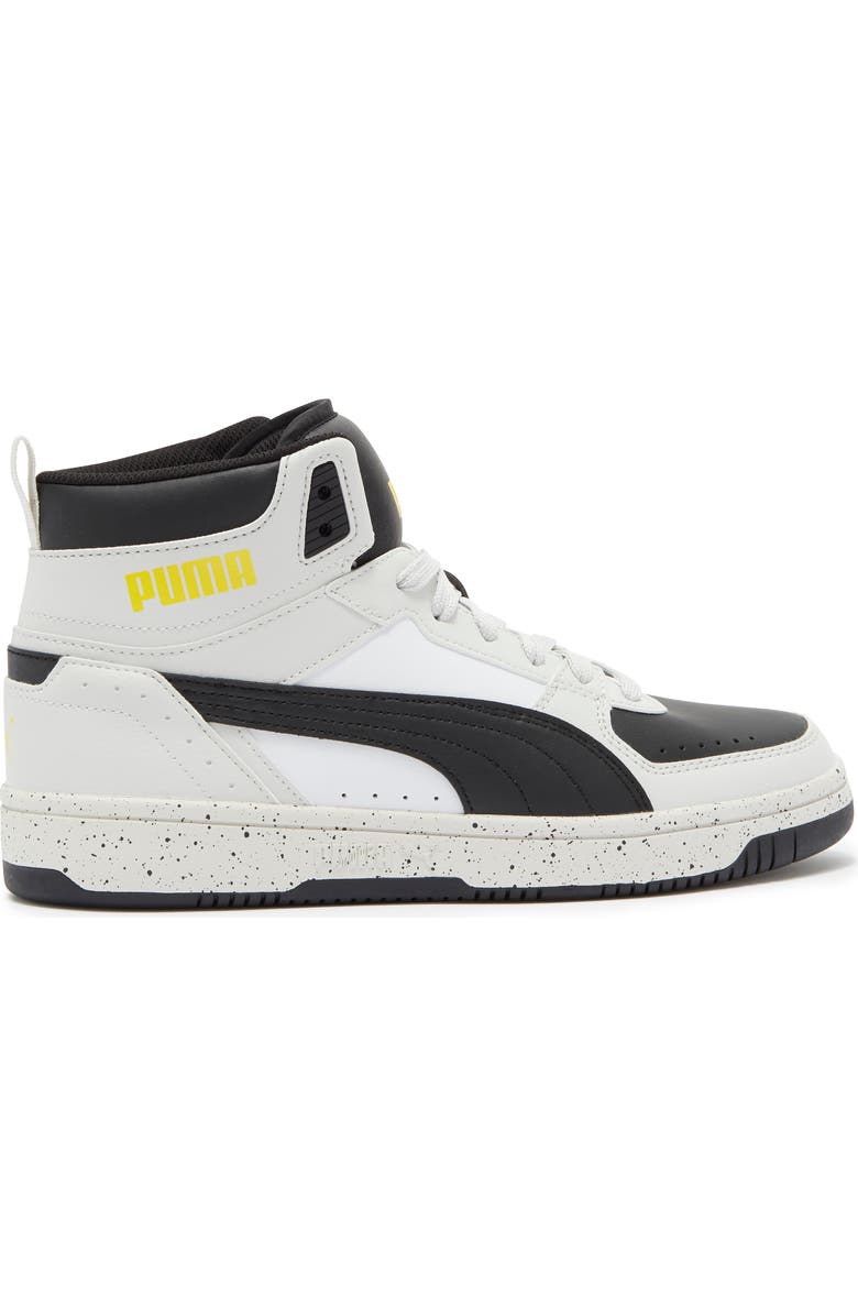 PUMA Rebound Joy High Top Sneaker, Alternate, color, Puma White-Puma Black-Gray
