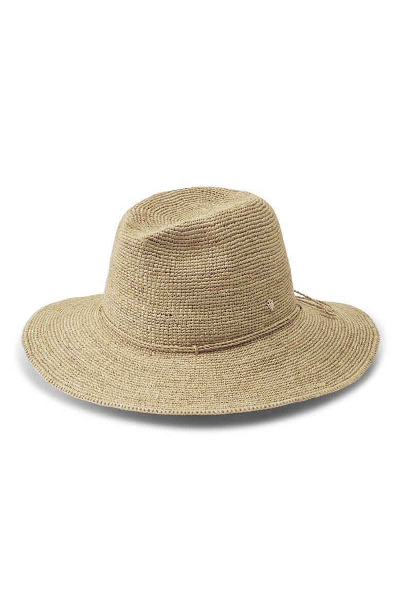 Desmonda Packable Raffia Crochet Fedora, Main, color, NATURAL
