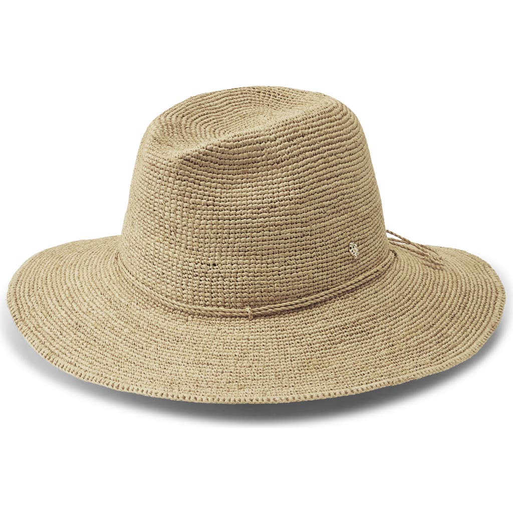 Helen Kaminski Desmonda Packable Raffia Crochet Fedora In Brown