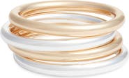 Open Edit Set of 4 Polished Bangle Bracelets