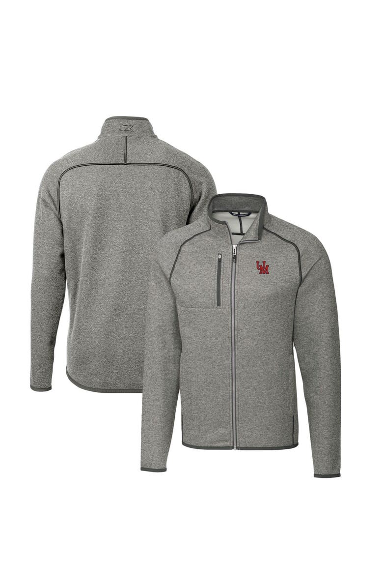 Cutter & Buck Men's Cutter & Buck Heather Gray Ole Miss Rebels Mainsail Sweater-Knit Full-Zip Jacket, Main, color, 