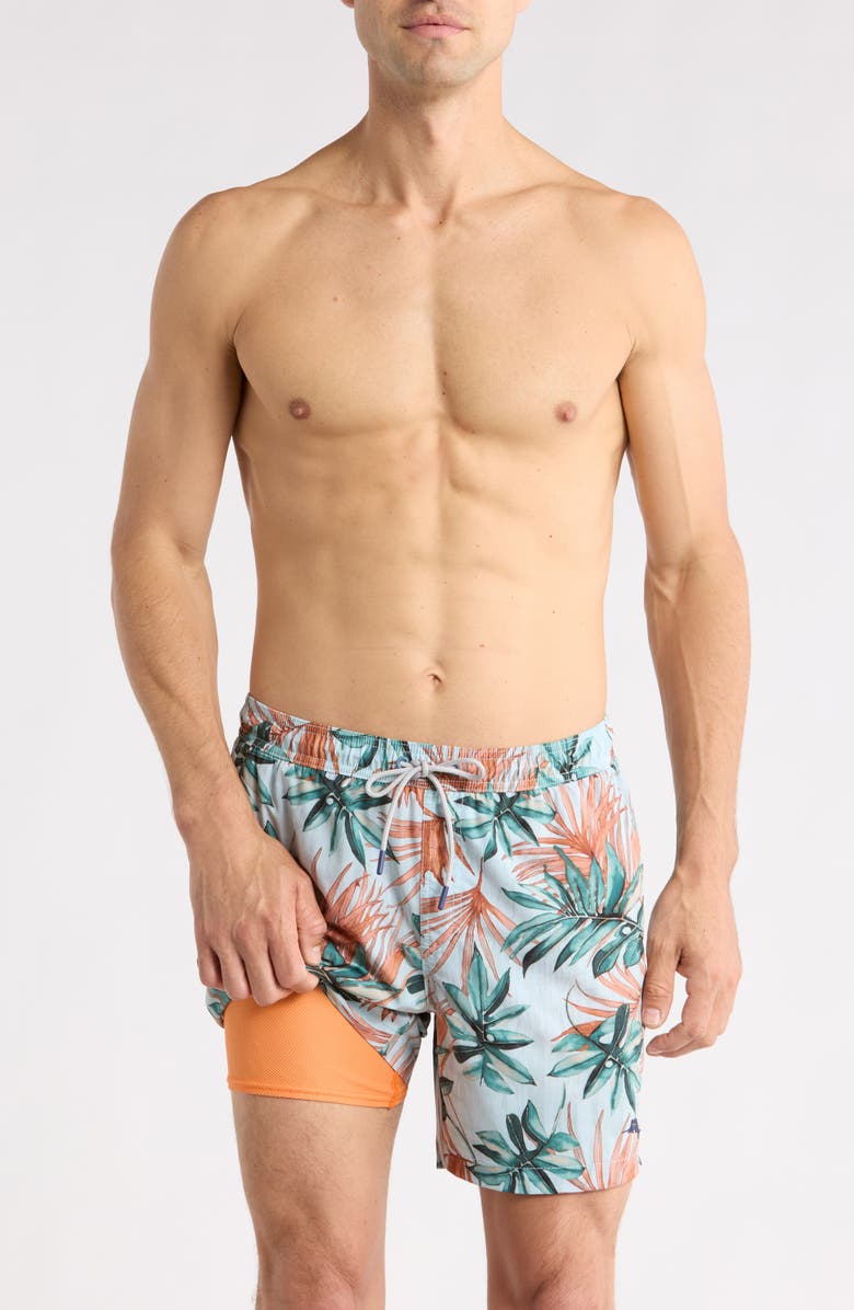 Tommy Bahama Naples Tidal Fronds 6-Inch UPF 30+ Swim Trunks, Alternate, color, Pale Opal