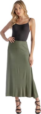 24seven Comfort Apparel Elastic Waist Maxi Skirt