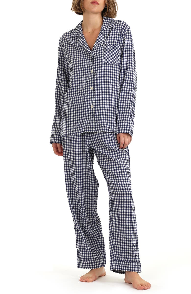Papinelle Gingham Seersucker Pajamas, Main, color, 