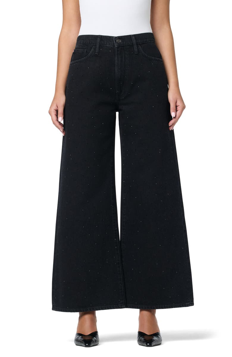 Hudson Jeans Jolene Crystal Embellished High Waist Wide Leg Jeans, Main, color, Errico Crystal