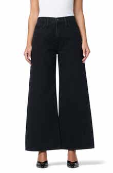 Hudson Jeans Jolene Crystal Embellished High Waist Wide Leg Jeans