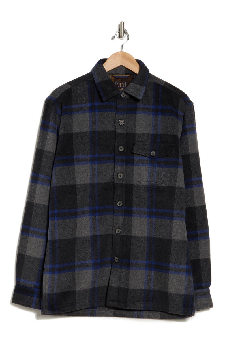 Buffalo Plaid Shirt Jacket, Alternate, color, CHARCOAL/ NAVY