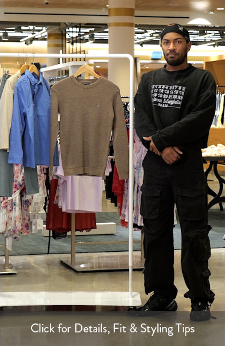 Kids' Ramskull Embroidered Waffle Stitch Crewneck Sweater, sales video thumbnail