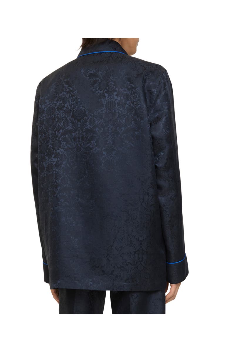 Burberry Sunflower Silk Pyjama Shirt, Alternate, color, Silhouette Black