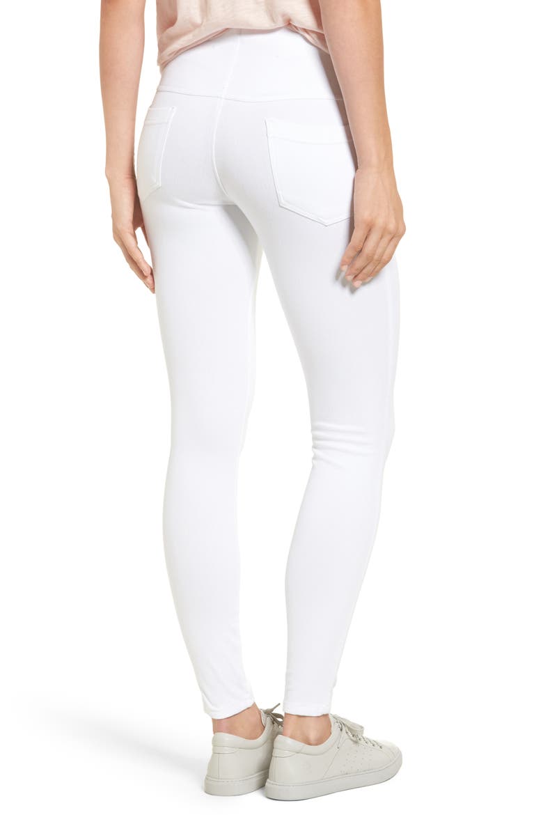 'Lyssentials Toothpick Denim Leggings, Alternate, color, WHITE
