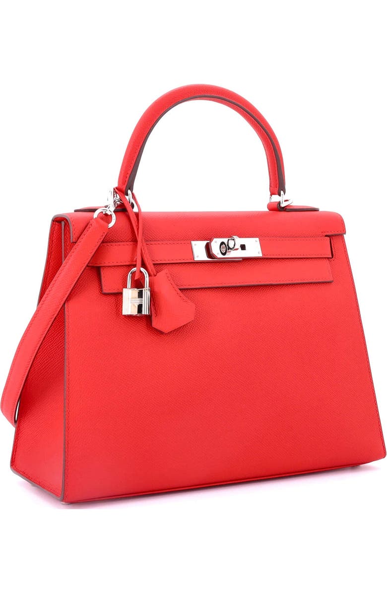 Pre-Owned Hermes Kelly Handbag Red Epsom with Palladium Hardware 28, Alternate, color, Rouge Tomate