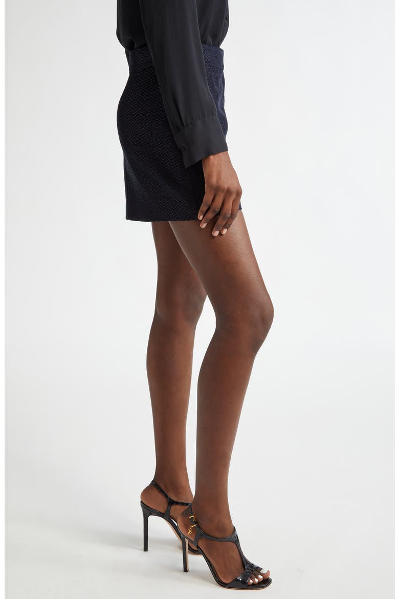 Metallic Bouclé Miniskirt, Alternate, color, COMBO BLACK/ BLUE