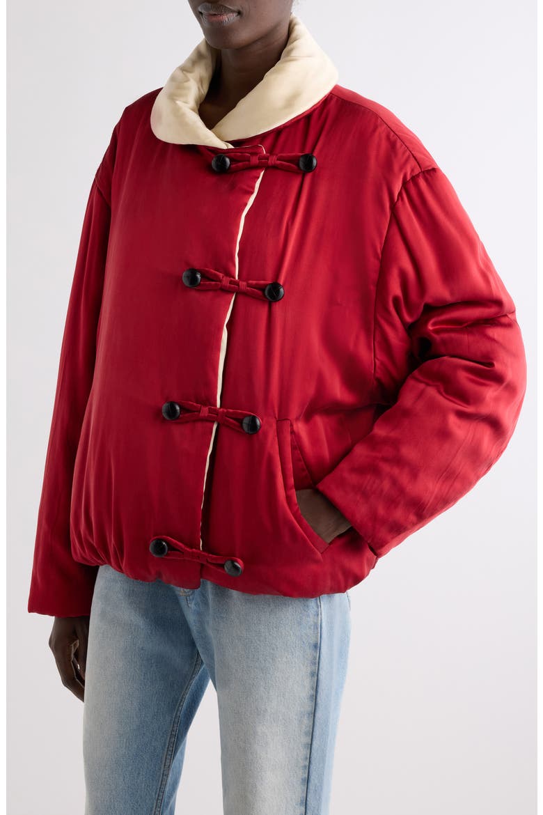 Bleza Silk Toggle Jacket, Alternate, color, CHAMPAGNE
