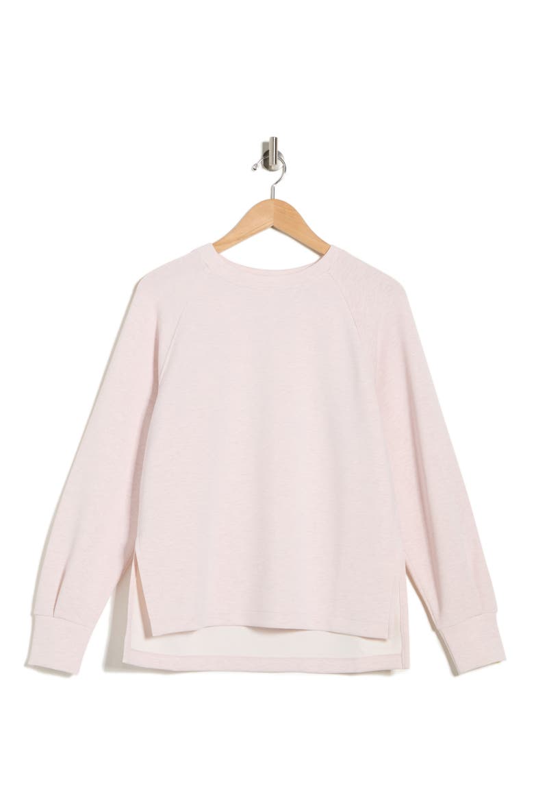 Crewneck Tunic Sweatshirt, Alternate, color, PURPLE DAWN HEATHER