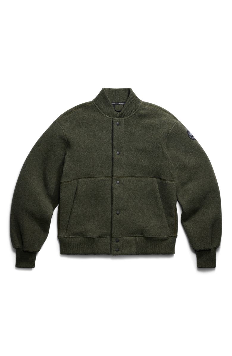 Canada Goose Hudson Black Label Fleece Bomber Jacket, Alternate, color, Dark Sage