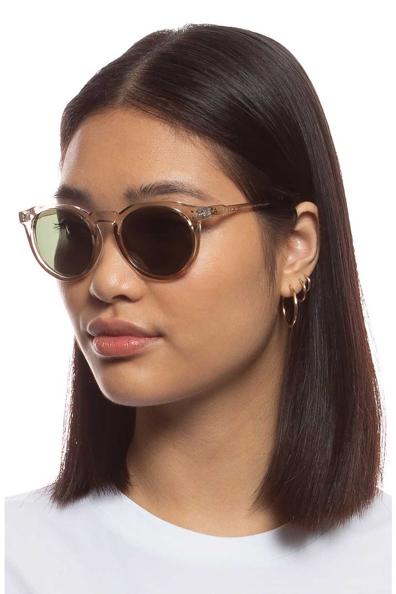 Nucleus 52mm Polarized Round Sunglasses, Alternate, color, GREY / GREEN MONO POLAR