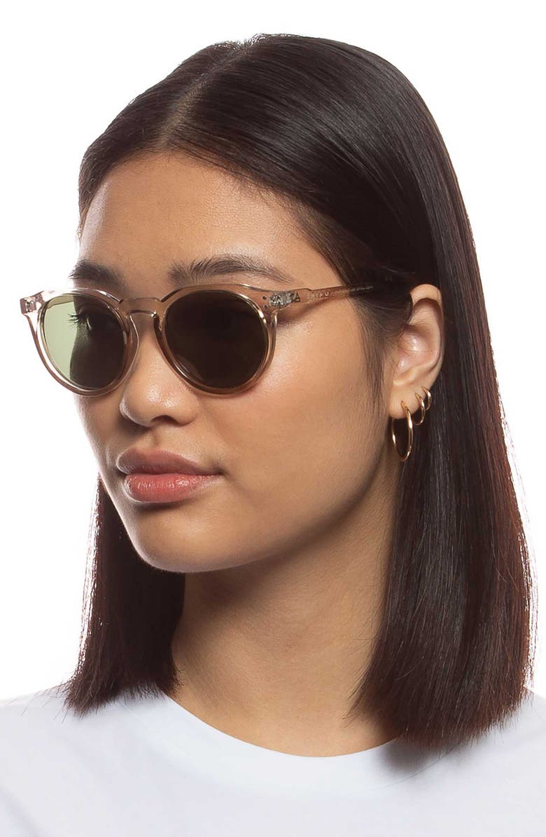 AIRE Nucleus 52mm Polarized Round Sunglasses, Alternate, color, Grey / Green Mono Polar