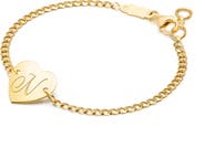 Tiny Blessings 14K Gold Heart of Gold ID & Engraved Initial 6" Bracelet