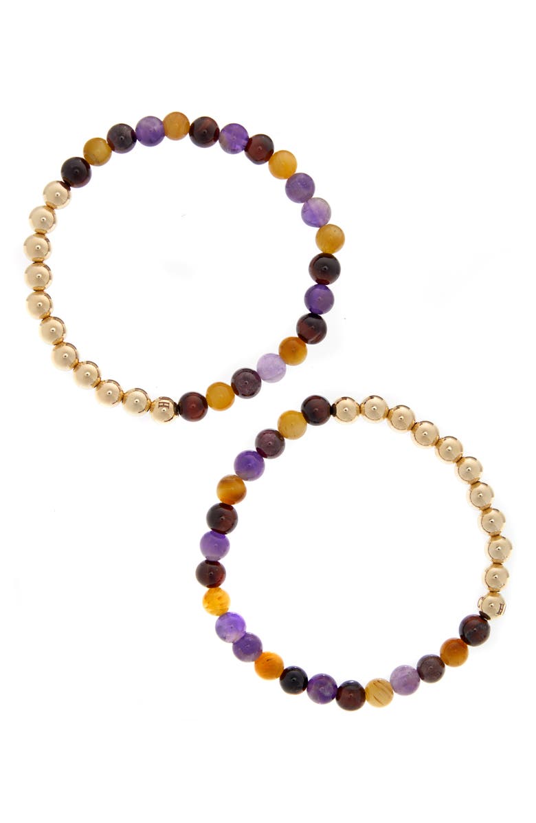 The Healer’s Collection N19 Anxiety Free Set of 2 Healer's Bracelets, Main, color, Yellow Gold