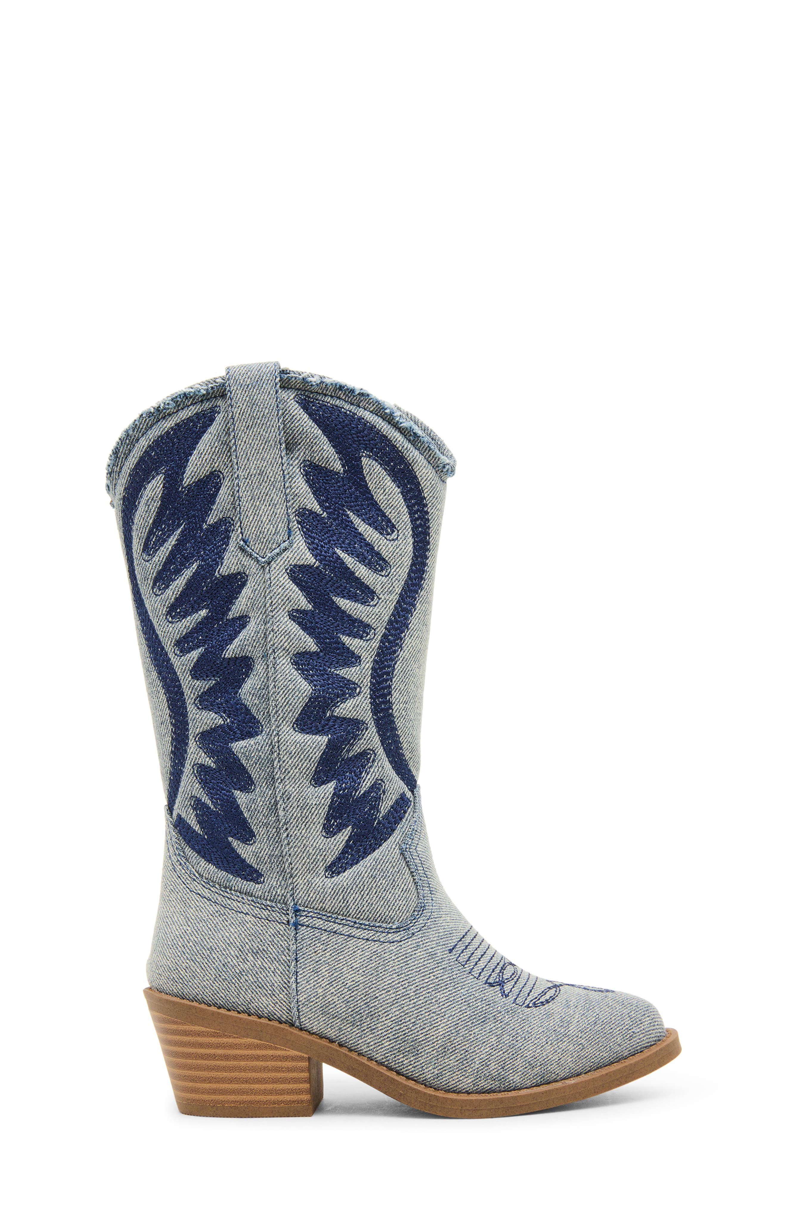 Kids' Jalbany Cowboy Boot, Alternate, color, DENIM