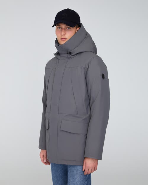 Quartz Co. Grant | Hooded Down Winter Jacket In Steel Grey