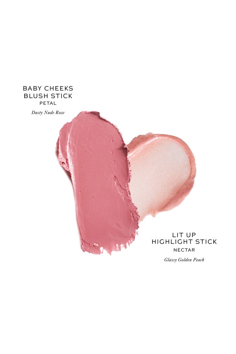 Petite Baby Cheeks Blush & Lit Up Highlight Stick Duo $52 Value, Alternate, color, NUDE ROSE/ GOLDEN PEACH