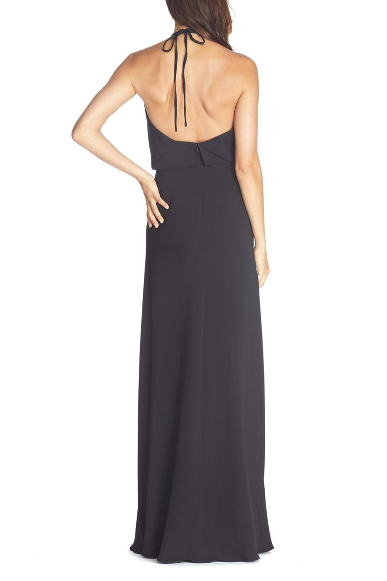 Cheyenne Cowl Neck Evening Gown, Alternate, color, BLACK
