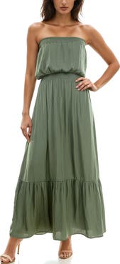 Socialite Strapless Tiered Maxi Dress